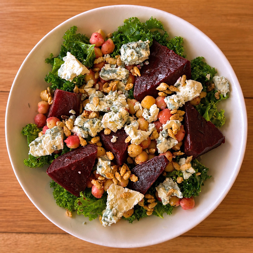 Ensalada de kale y queso azul